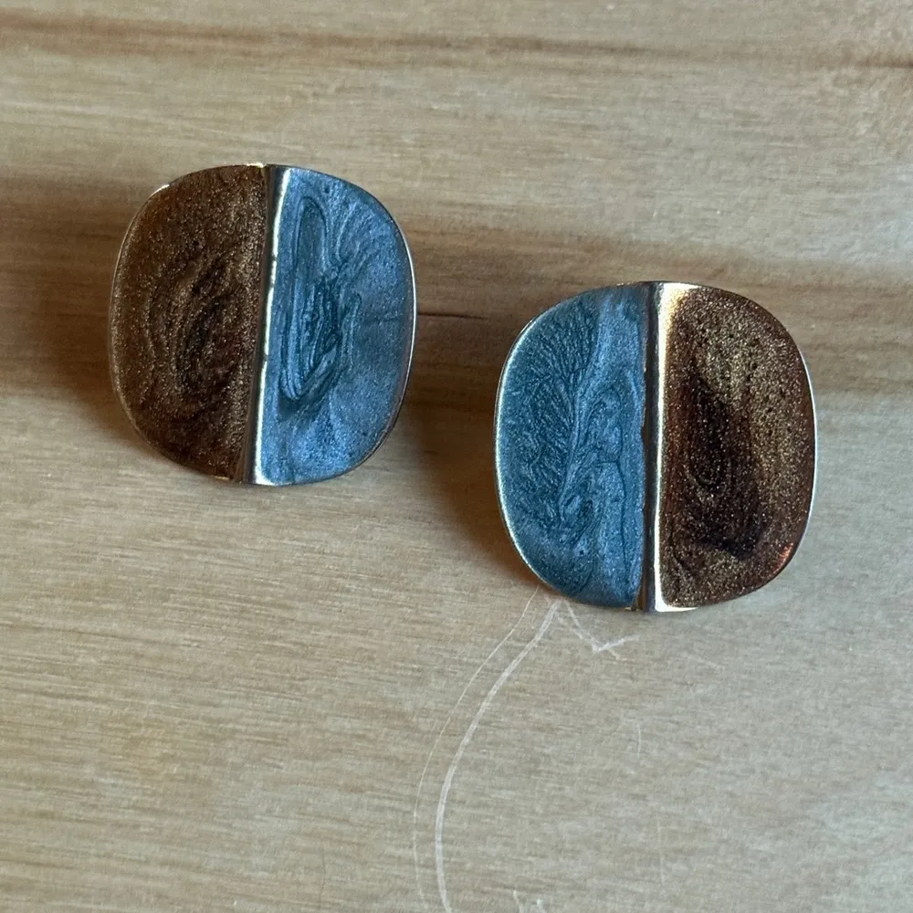 Button Style Earrings NWT Blue - Image 4