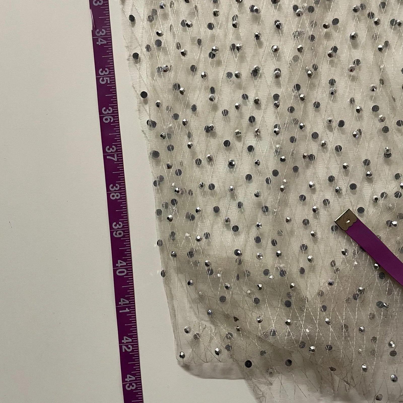 Hot & Delicious Cream Studded Mesh Side Slit Maxi Skirt Sz S (See Description) - Image 8