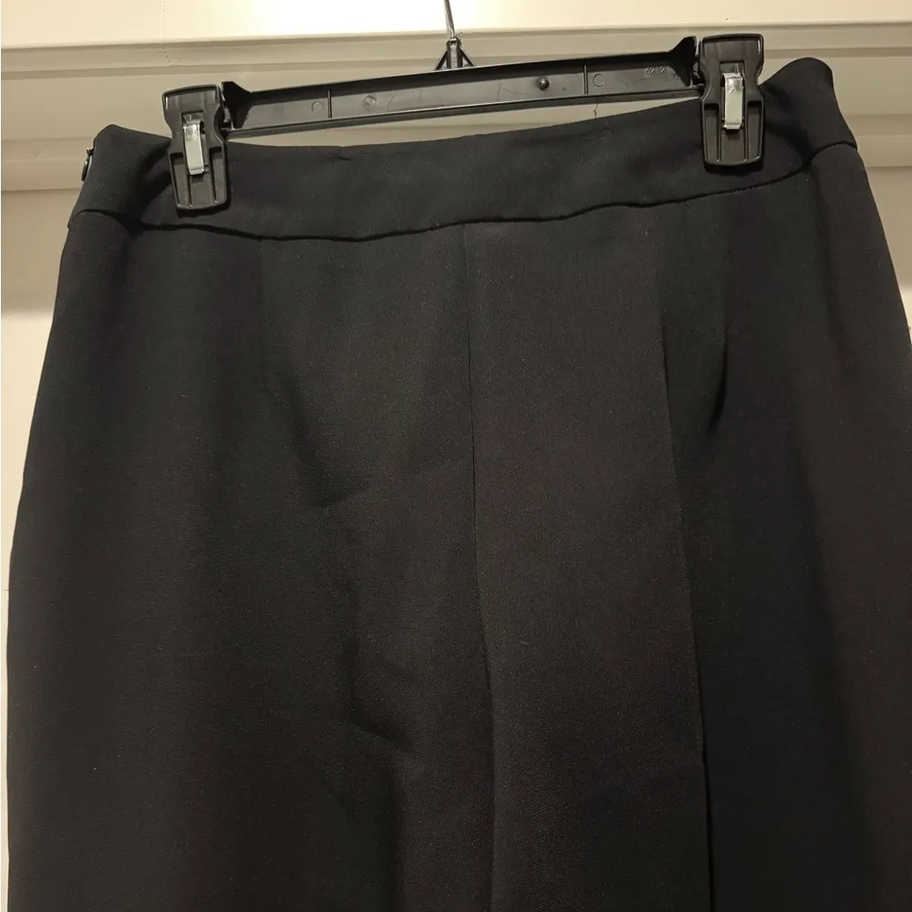 Louben Black Wide Leg Dress Pants Size 8 | Side Zip Tailored Work Trousers - Image 5