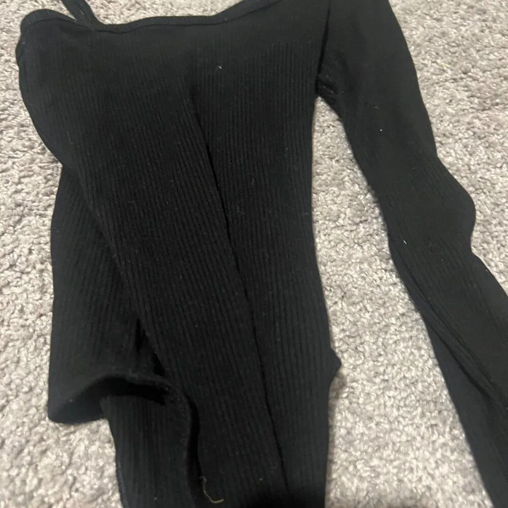 American Eagle ribbed black bodysuit xs - Image 4