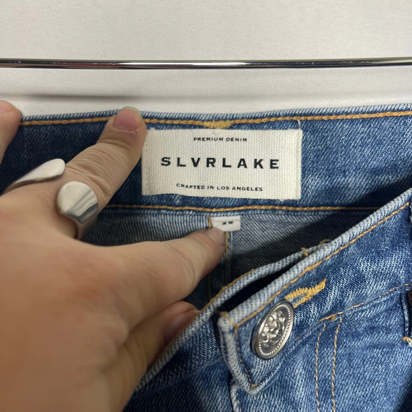 SLVRLAKE Beatnik Ankle Straight Jeans in Forever Blue Sz 28 - Image 3