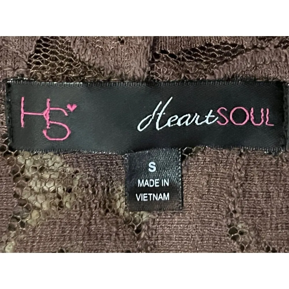 HeartSoul Blouse Juniors S Used Brown Lace and Tank - Image 6
