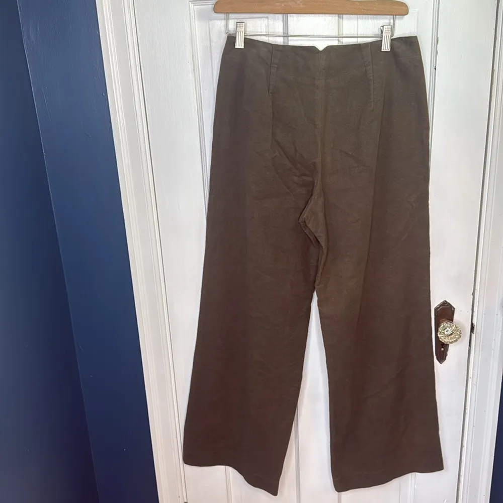 J. Peterman Women’s Olive Green Wide Leg Pants Trousers W1205 Sz 8 - Image 6