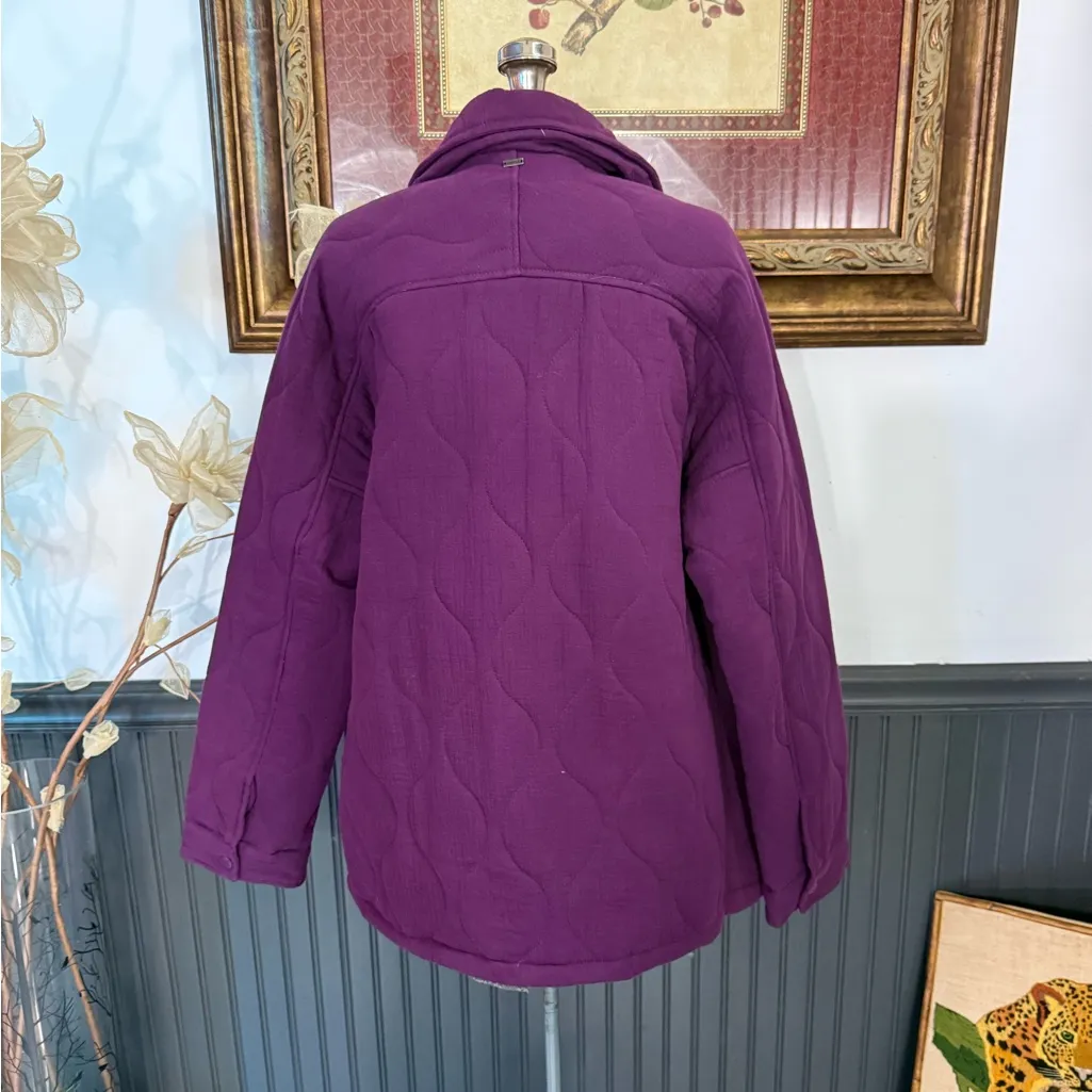 O'Neill O’Neill Emet Quilted Button Front Jacket in Plum ~ Size Medium 💛🍄 - Image 7