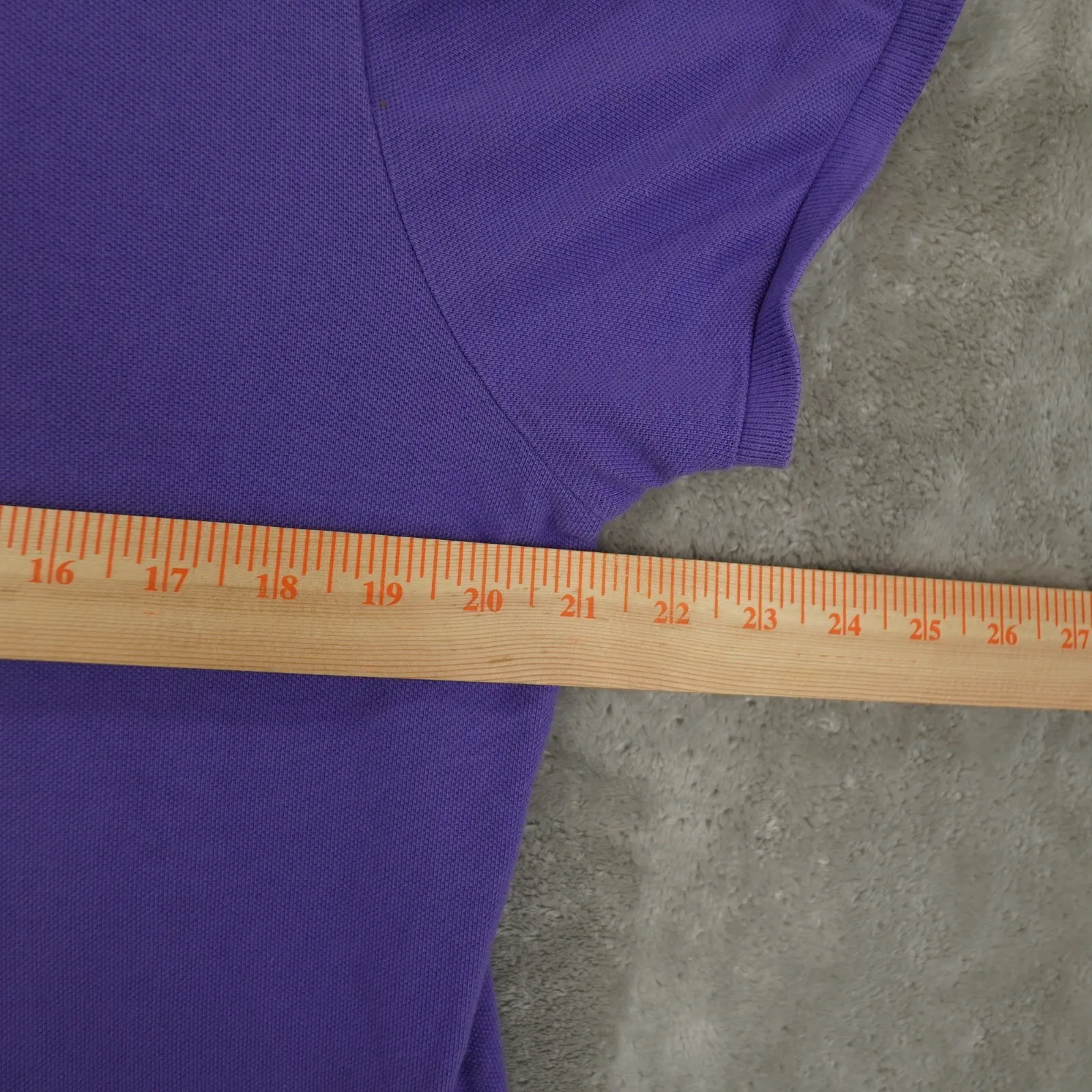 Ralph Lauren Classic Fit Polo Shirt Women's Large Purple Short Sleeve Preppy - Image 5