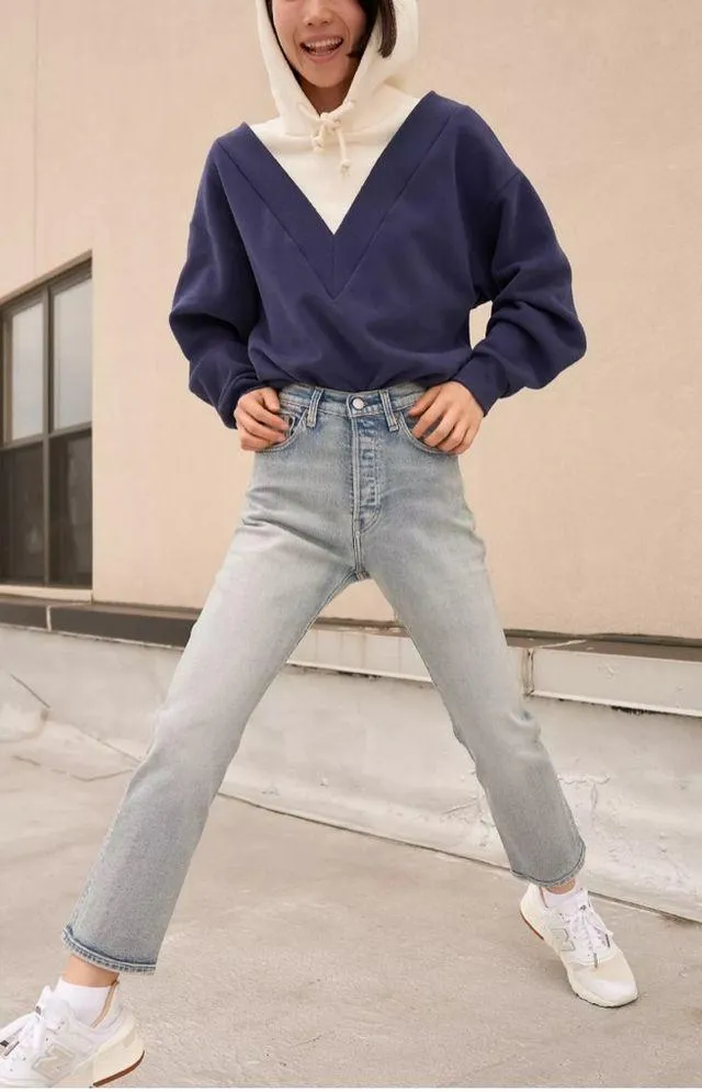 501  ORIGINAL CROPPED WOMEN'S JEANS selvedge LMC snow diamond size 27/26 - Image 3