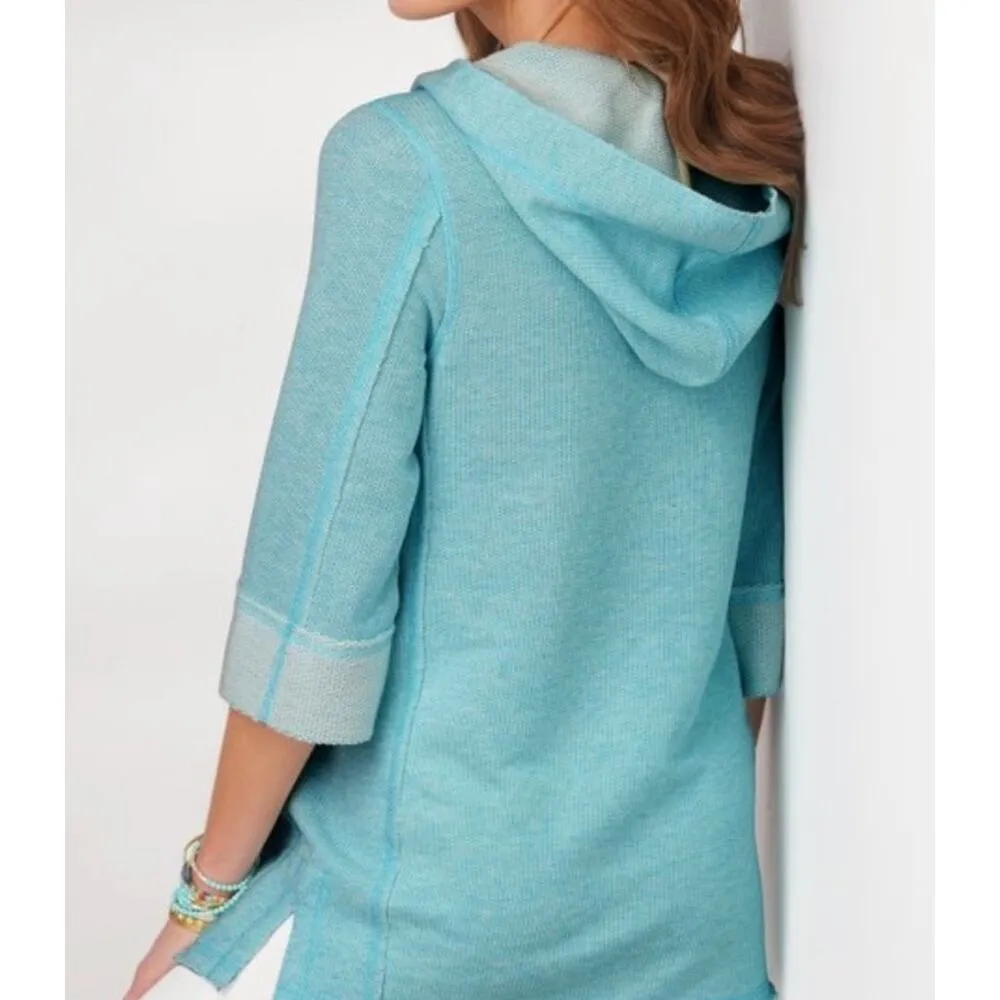Soft Surroundings Bali Beach pullover hoodie coverup tunic top M - Image 2