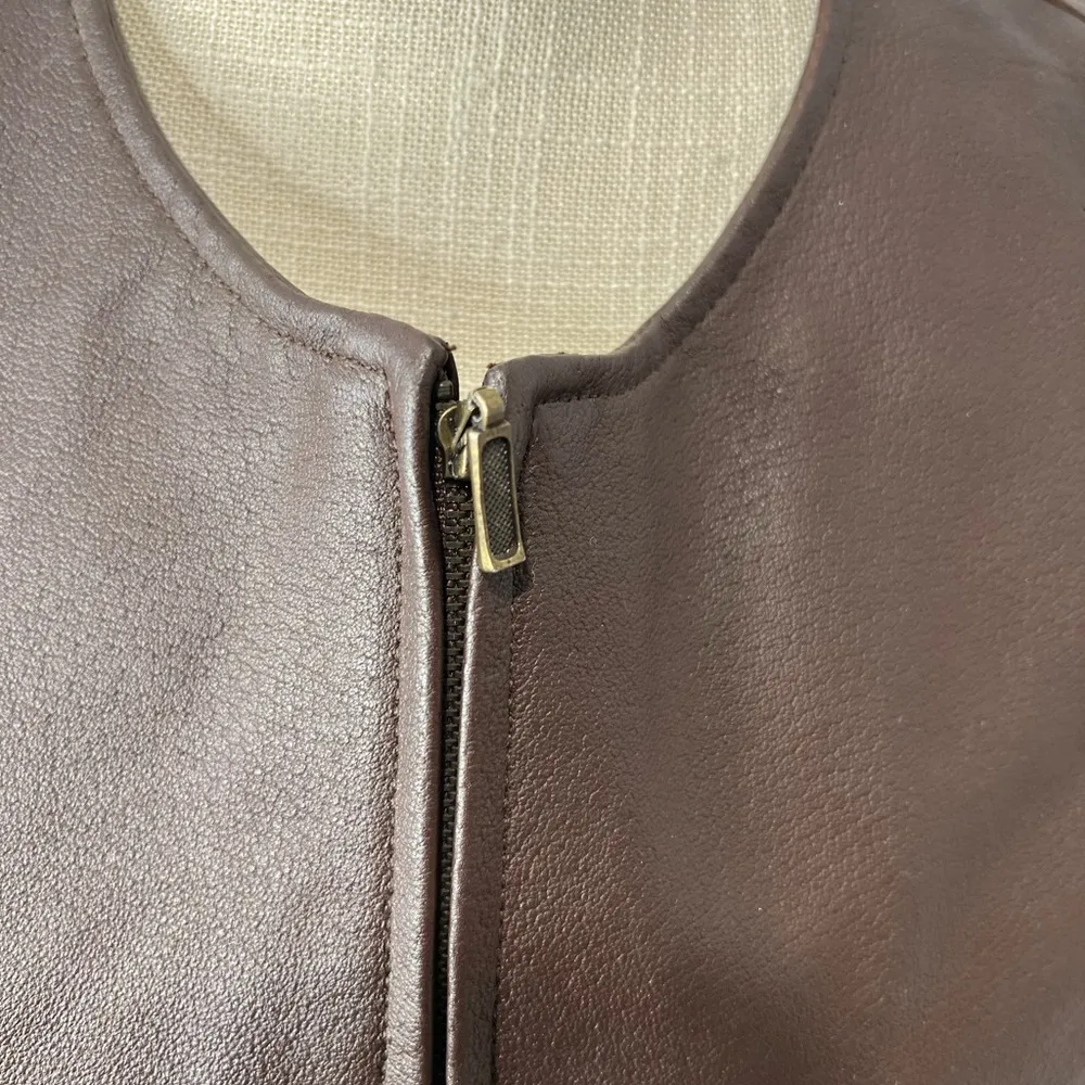 Emma James zip front leather vest size 10 - Image 8