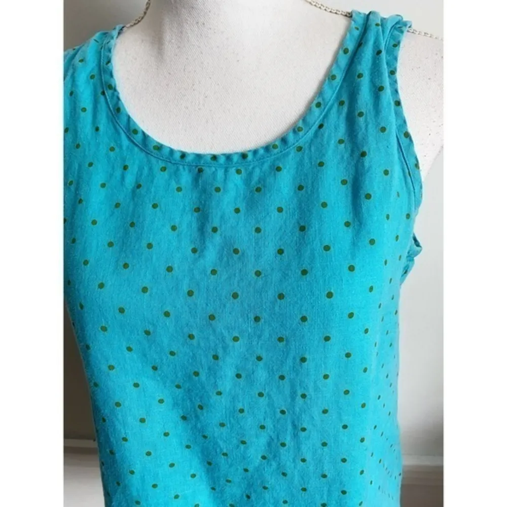 Flax • Linen Blue and Green Polka Dot Tank - Image 17