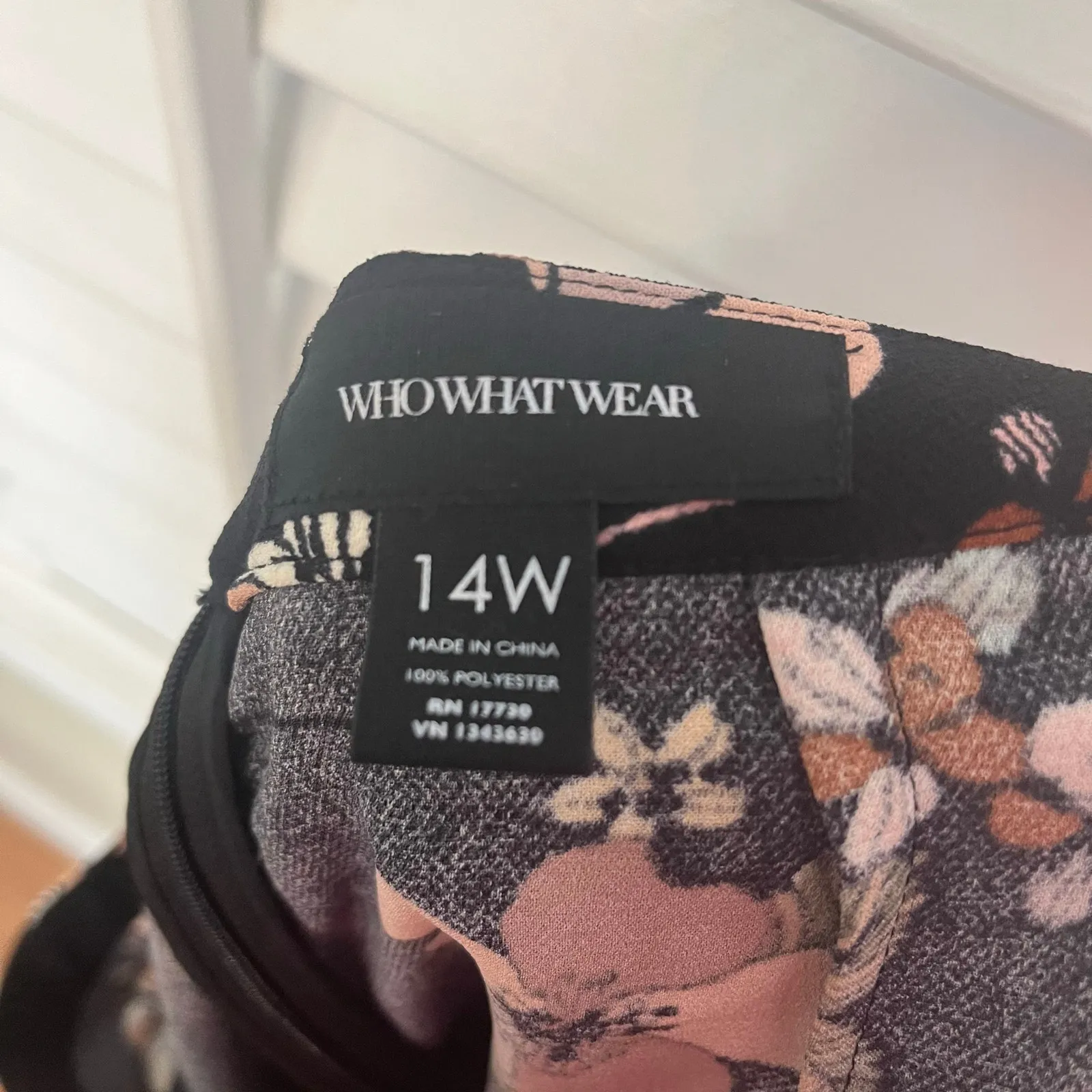 Who What Wear Black Floral Midi Skirt Size 14W‎ - Image 6