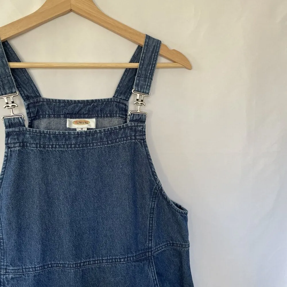 Vintage Talbots jean dress overalls pockets women's M maxi length sleeveless - Image 2