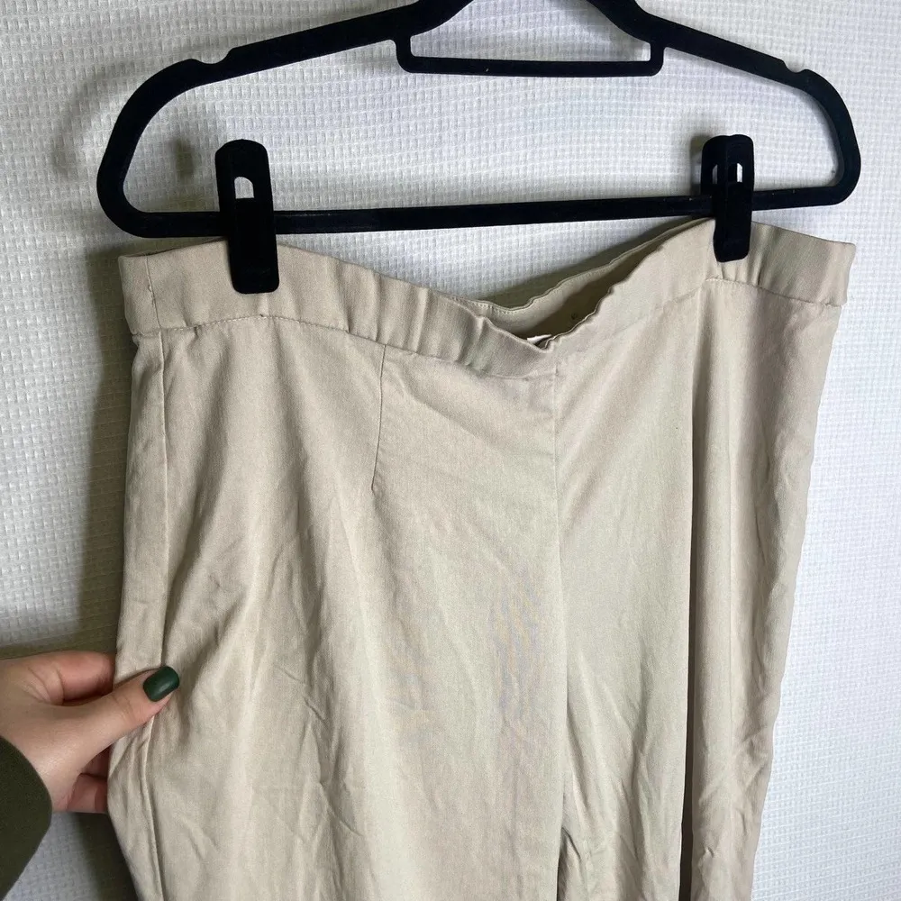 JM Collection  | Stretchy Comfy Cream Large‎ pants - Image 2