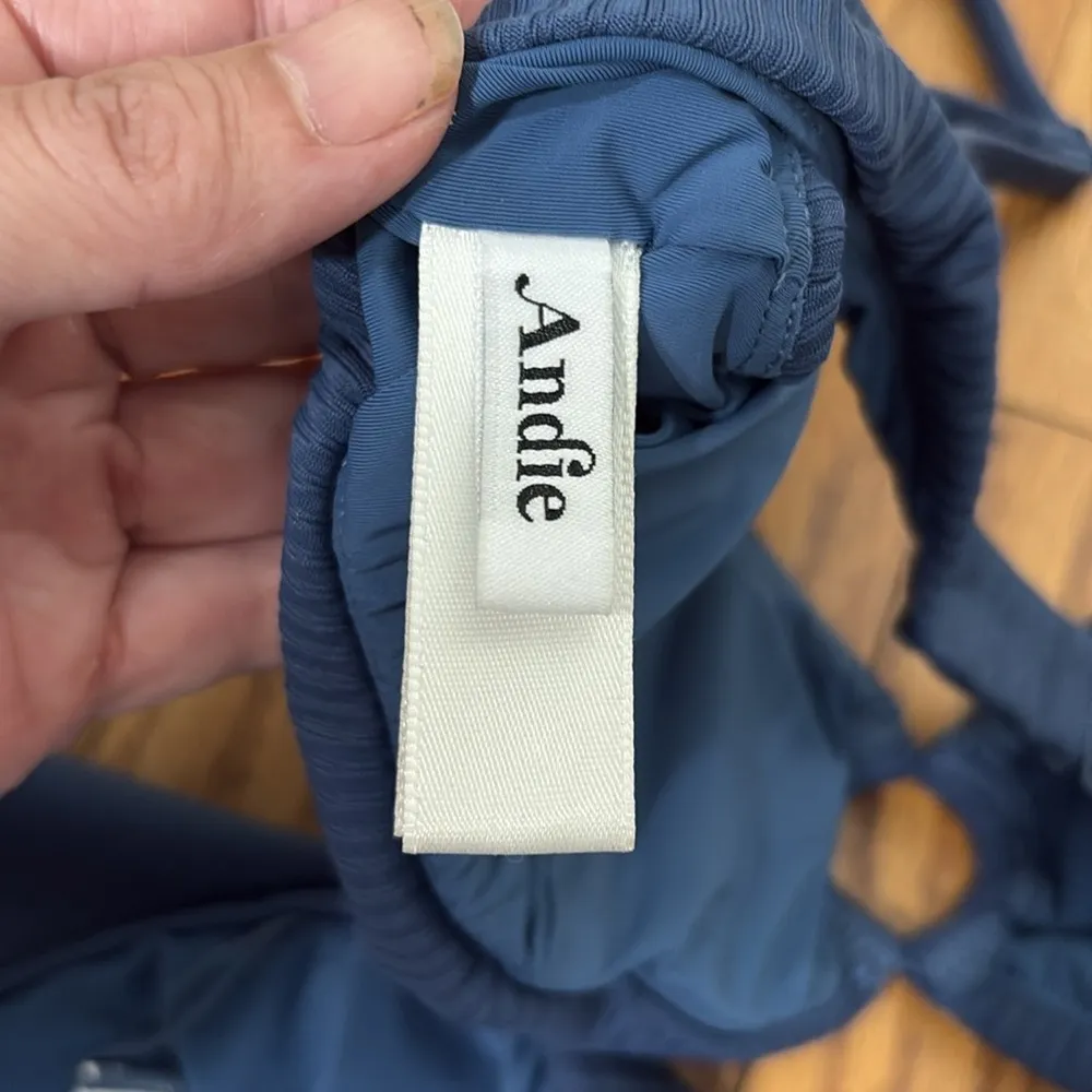 Andie‎ Bonita Bikini Set Ribbed Bijou Blue size Small NWOT - Image 8