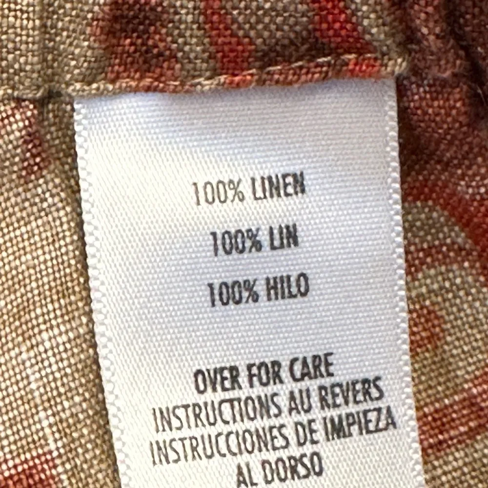 Petite Sophisticate 100% Linen Tan Brown Paisley Pant Trouser Size 10 EUC #4487 - Image 9