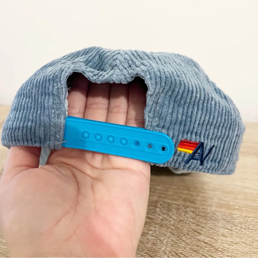 Aviator Nation SIGNATURE Laguna Beach CA CORDUROY TRUCKER HAT Surf Blue Patch - Image 5