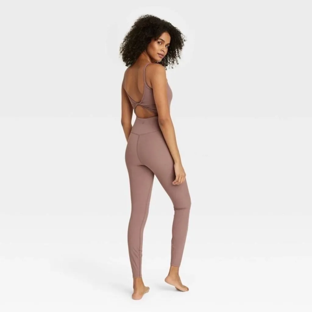 Ribbed Full Length Yoga Bodysuit - Image 2