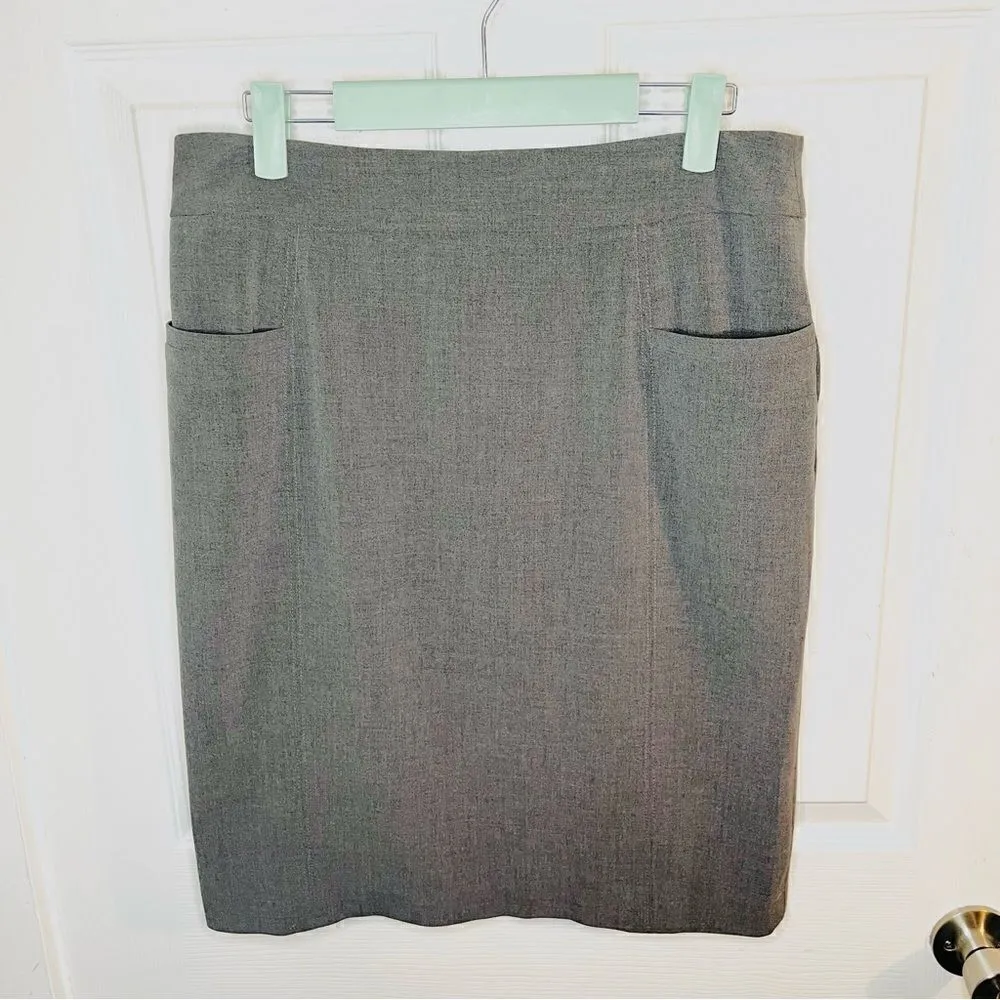 Apostrophe Essentials Pencil Mini Skirt Pockets Grey 8 - Image 4
