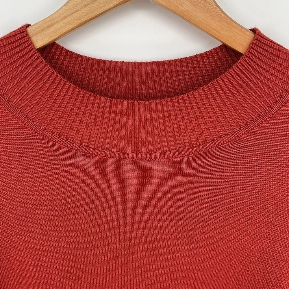 Blue Orchid Belted Mock Neck Midi Dress Rust Orange Plus Size 2XL New with tags! - Image 4