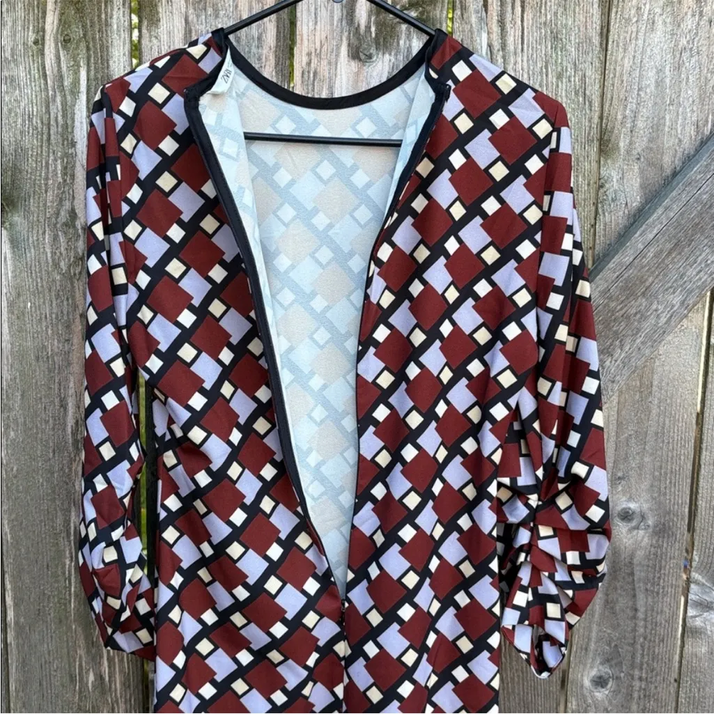 ZARA EUC  Geometric Side Slit Column
Maxi Dress - Image 12