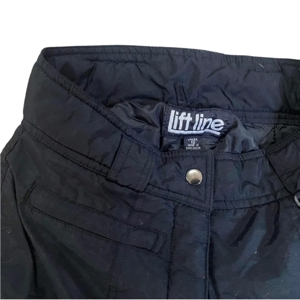 Liftline Elastic Waist Ski Black Nylon Pants Women’s Size Small - Image 2