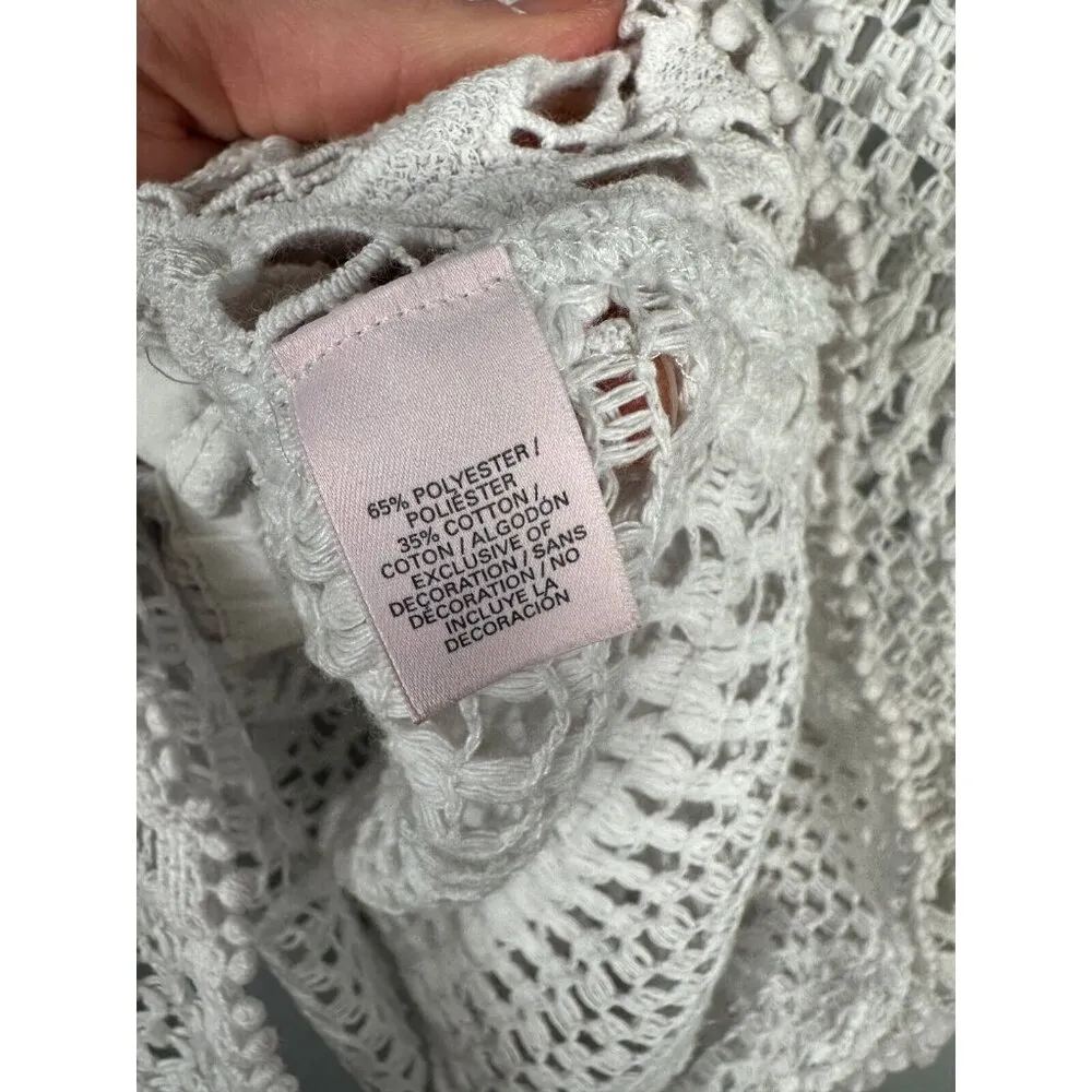 Victorias Secret Womens Medium Beach Cover Up Romper Crochet Lace One Piece - Image 12