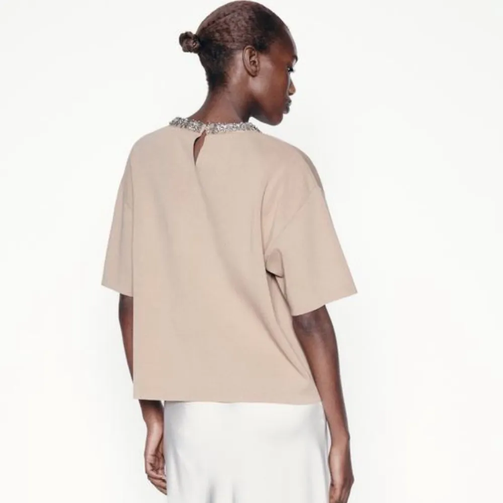 ZARA BASIC BEADS JEWEL KNIT TOP - Image 4