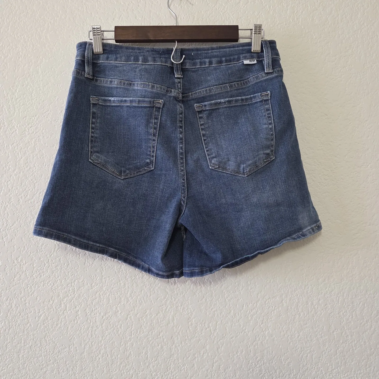 RFM Tummy Control Denim Shorts Size Large Blue - Image 2