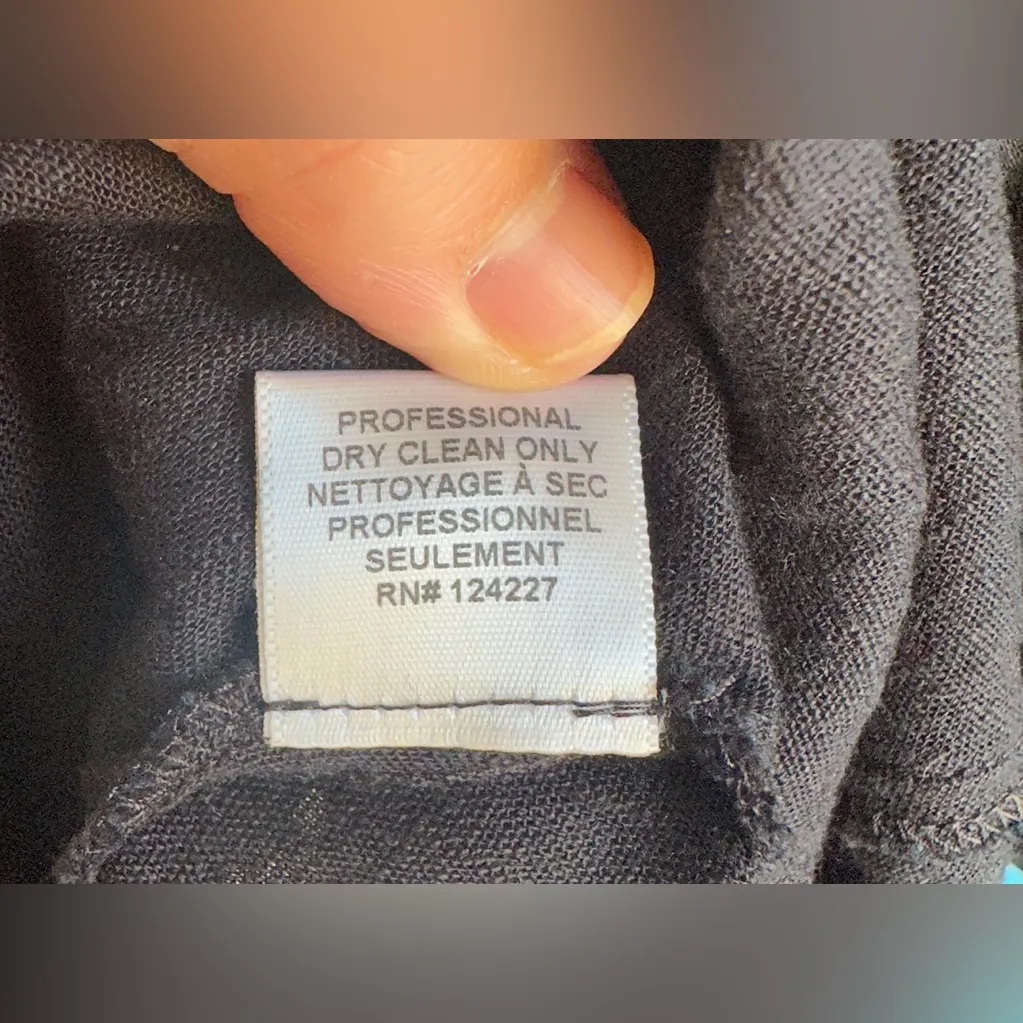 MISA Los Angeles Ara Dress Black Linen Blend Puff Sleeve Open Back Size M - Image 11