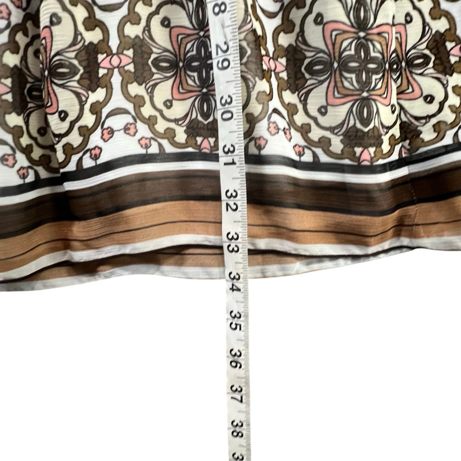 Trixxi Y2K Halter Dress 5 White Multi Floral Paisley Smocked Babydoll Boho Retro - Image 10