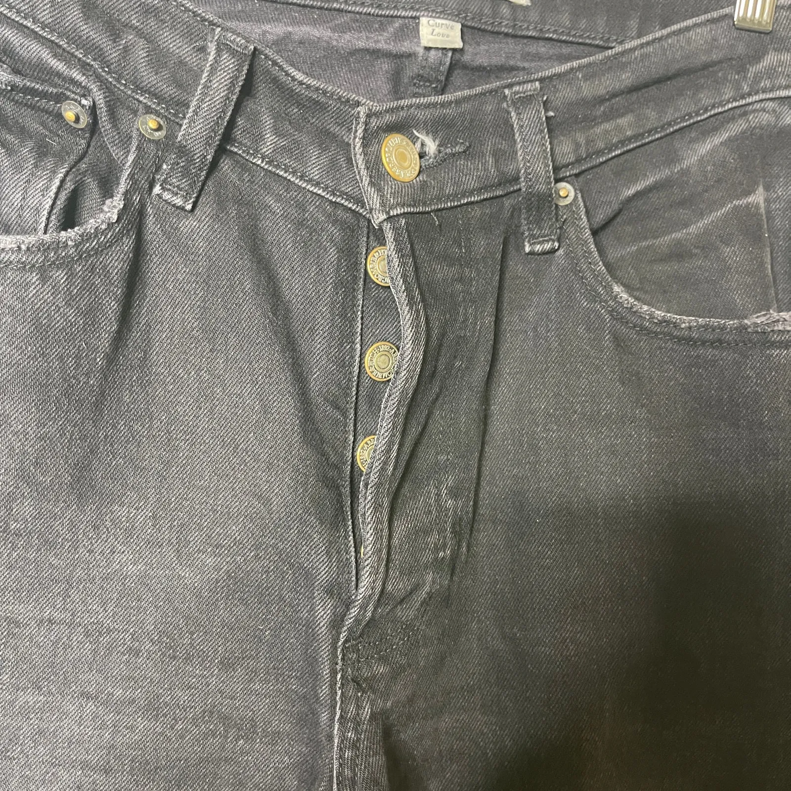 Abercrombie & Fitch Curve Love 90s Baggy Low Rise Jeans Size 26 In Black - Image 7