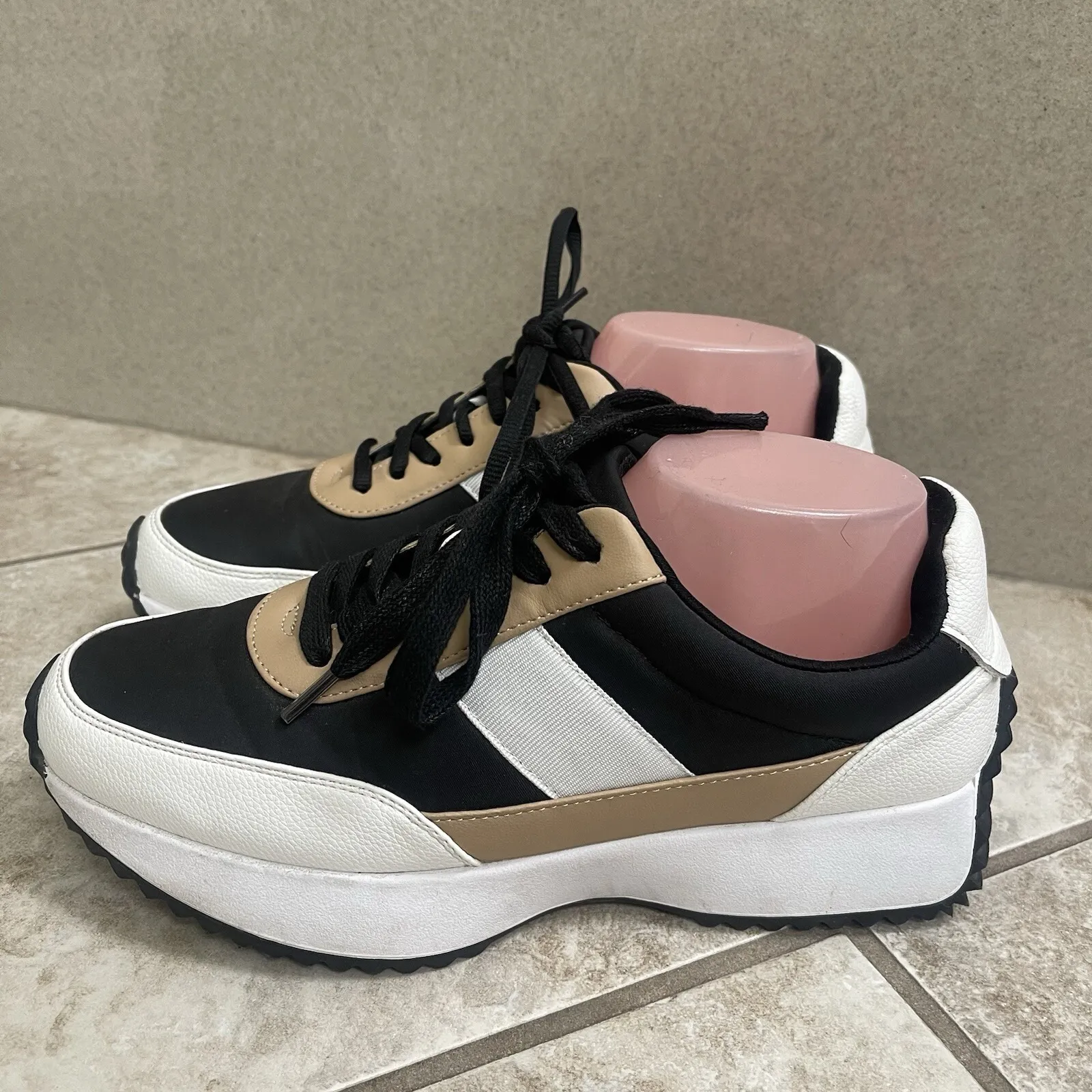 Dolce Vita Breela Platform Sneakers Shoes Black Tan & White Women's Size 9.5 - Image 3