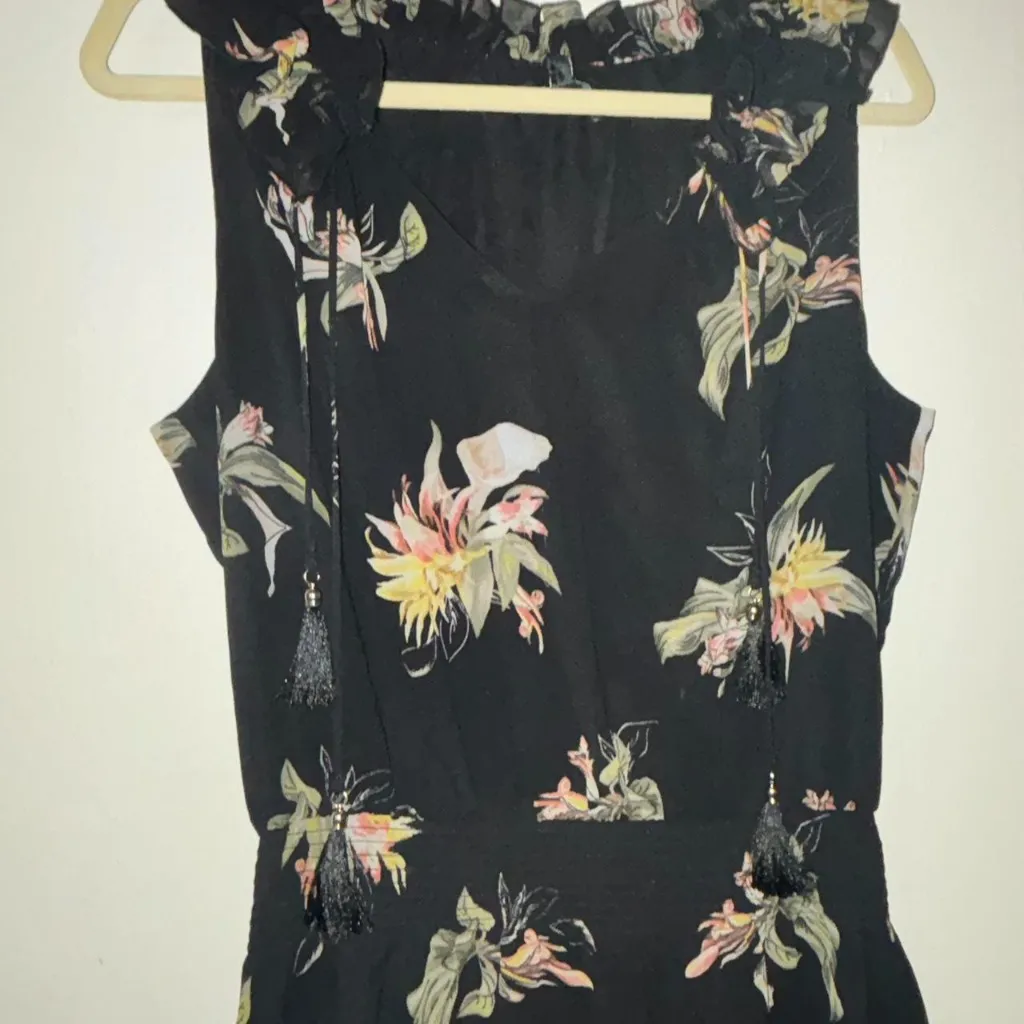 White House Black Market floral blouson tassel dress - Image 3
