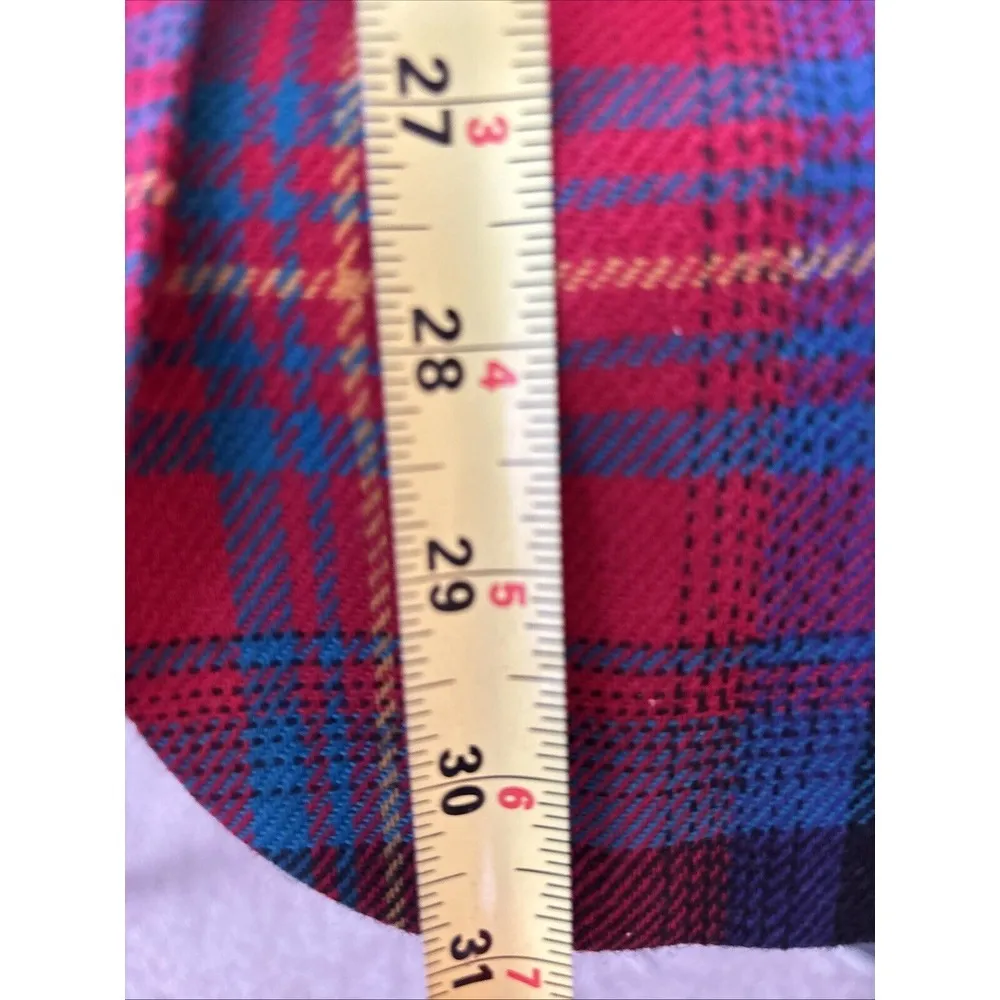Vtg Lucia Blazer Jacket Plaid Office Siren Women Sz 10 S Wool Blend Red Blue USA - Image 9