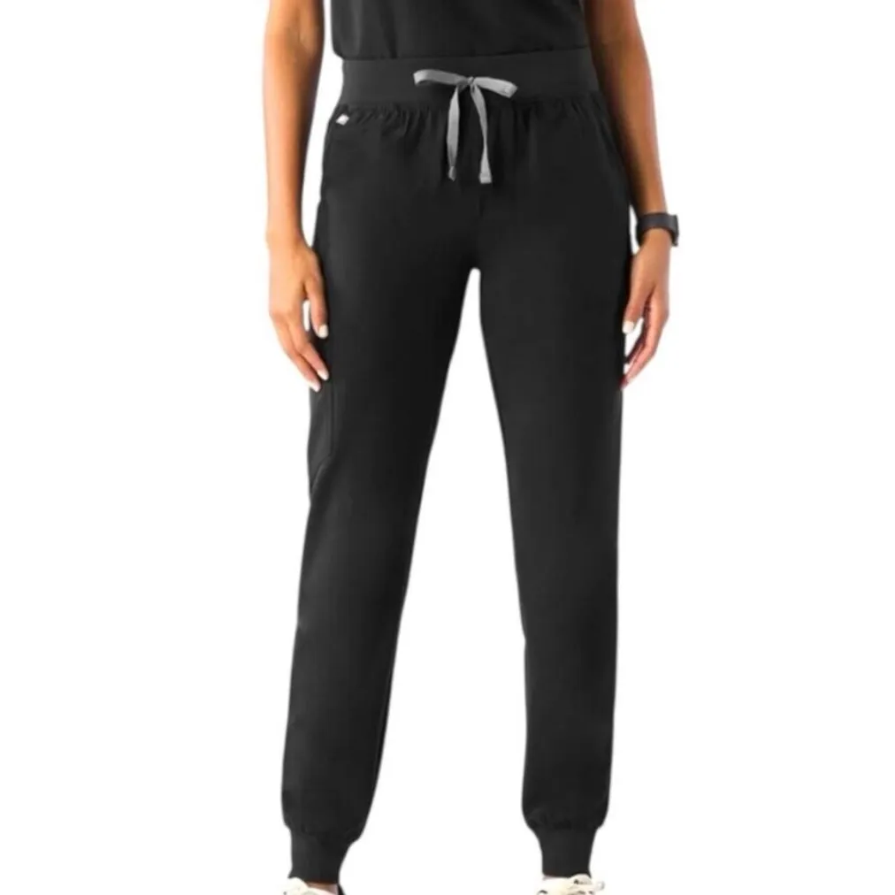 FIGS Petite Black Jogger Pants Pull On Scrubs Zip Cargo Pocket Women’s Size MP - Image 12