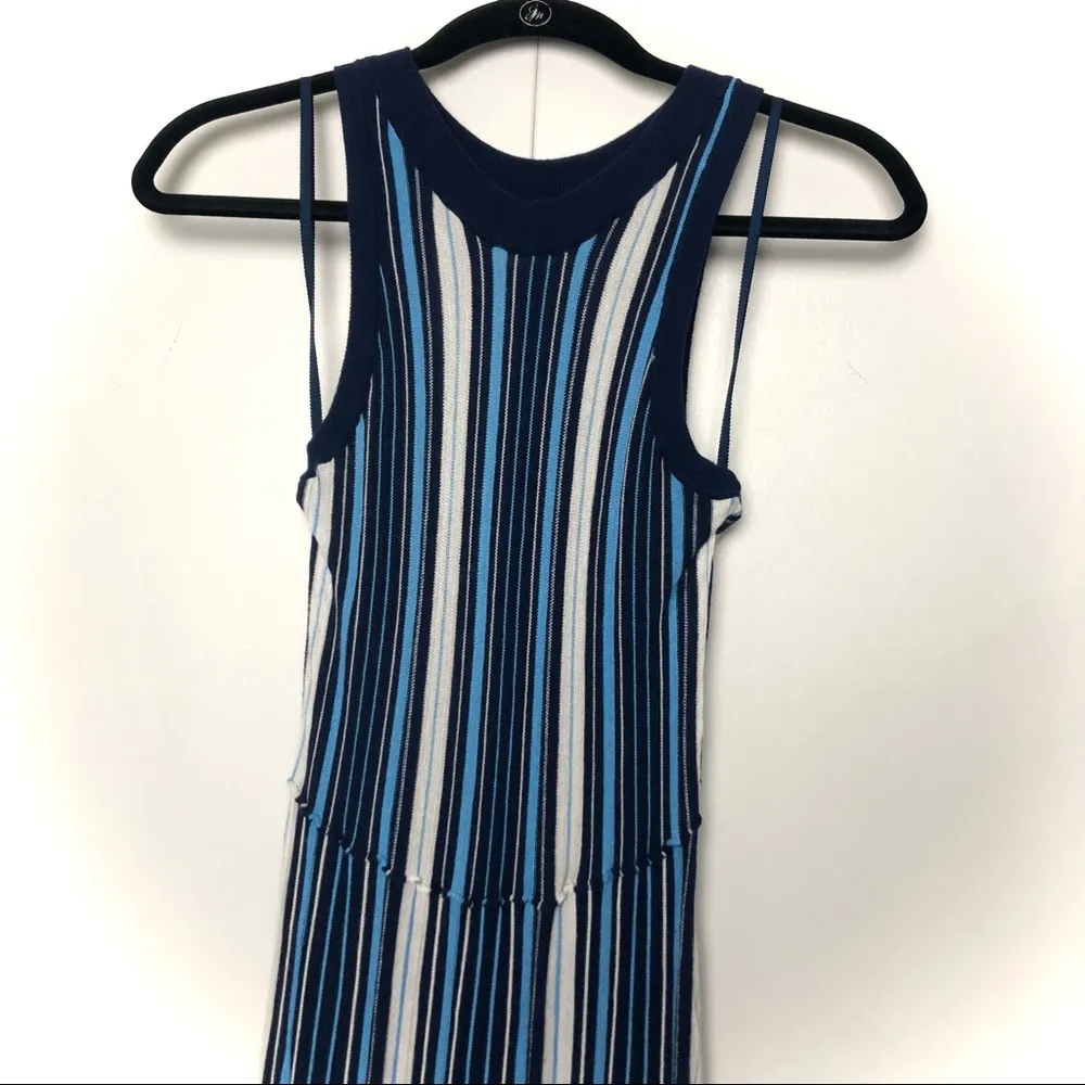 Anthropologie Maeve Lisanne Striped Sweater Maxi Dress Blue White - Image 4