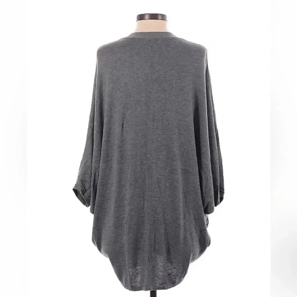 Express | Grey Cashmere Blend Plunge Oversized Button Down Cardigan Size S Small - Image 2