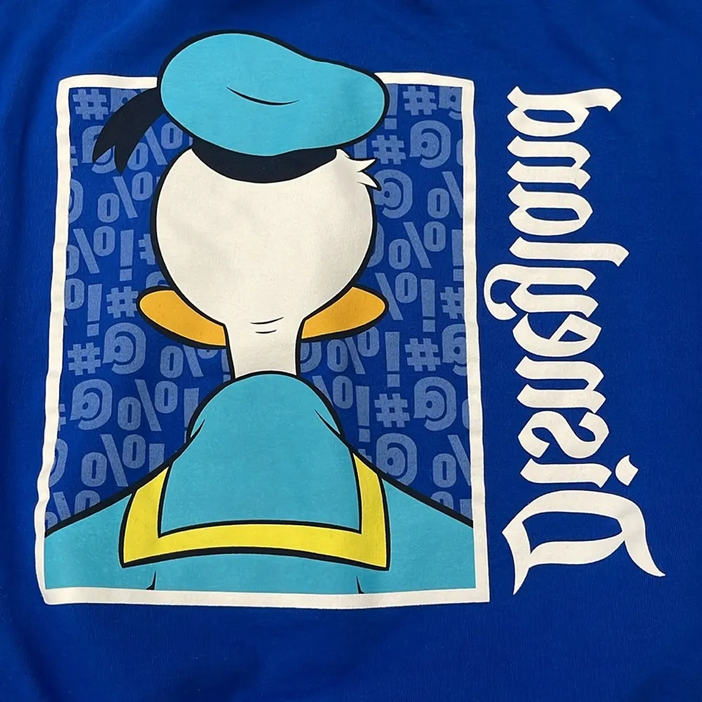 Disney Parks Disneyland Donald Duck Blue Crewneck Sweatshirt Size S - Image 6