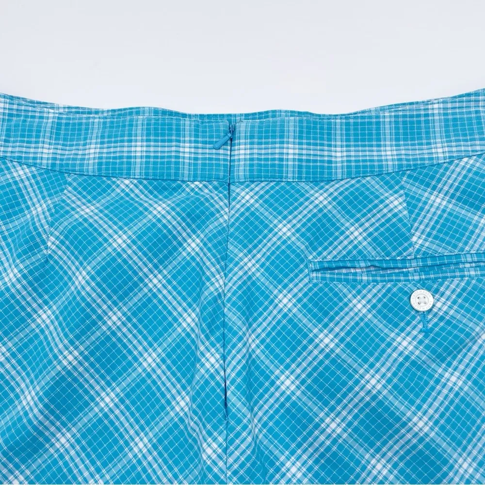 Lady Hagen Golf Skort Athletic Skirt Blue Plaid Pleated Front Women's Size 8 - Image 7