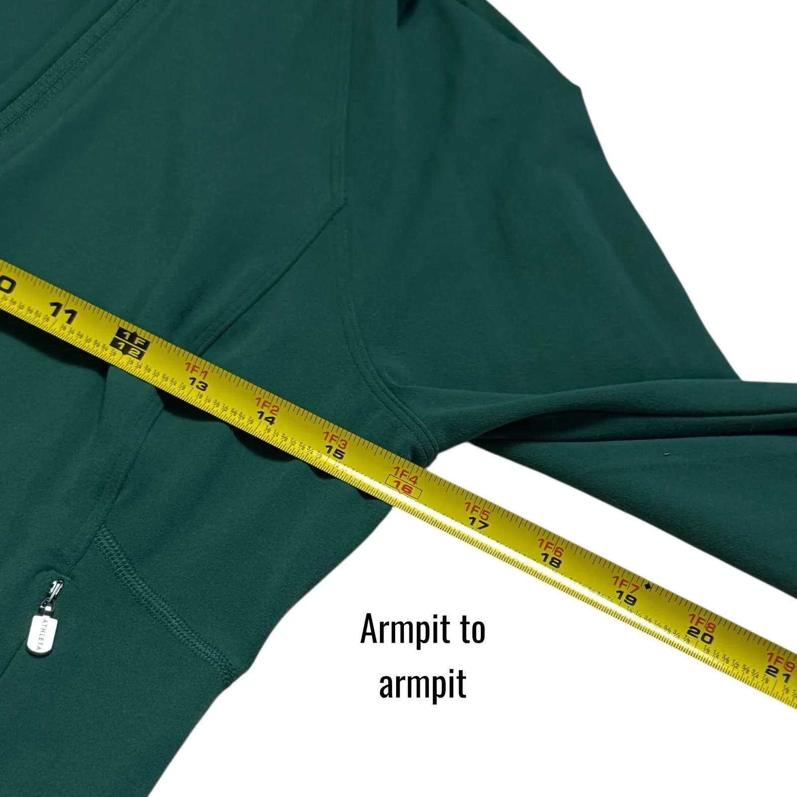 NEW Athleta Salutation Crop Green Full Zip High Neck Nylon Jacket Athletic M - Image 9