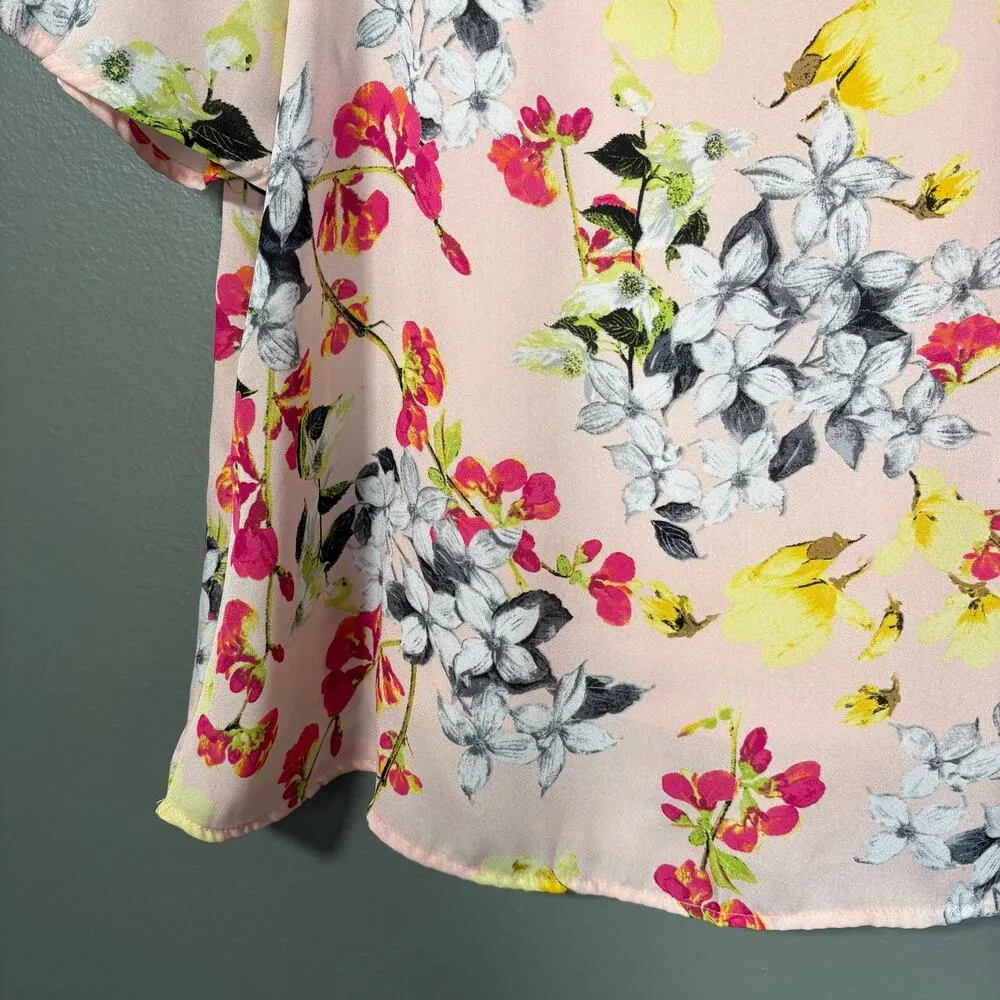 Liz Claiborne Women's Pink Floral Blouse - Size PS (Petite Small) - Cottagecore - Image 4