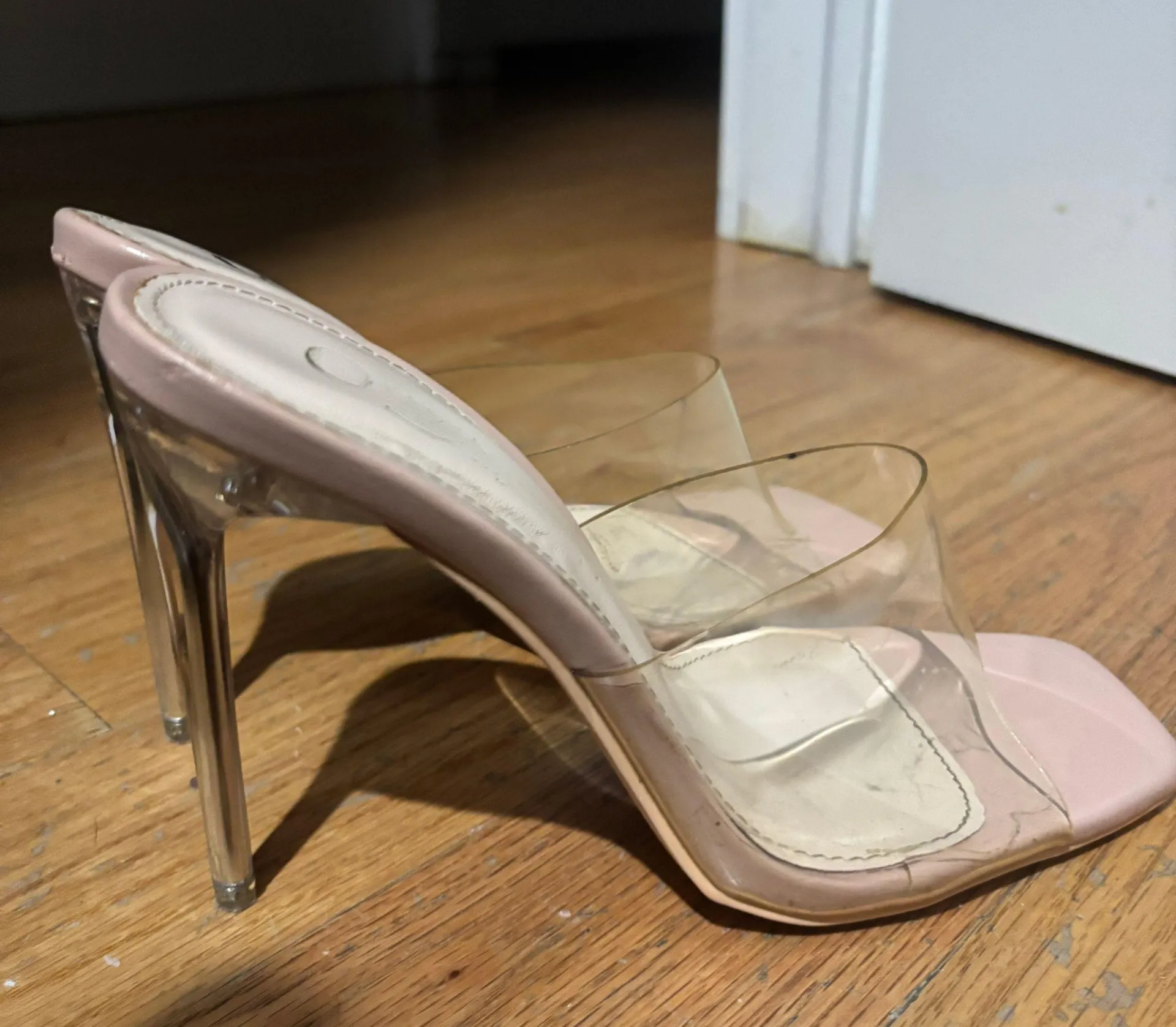 Clear Heels Tan Size 6 - Image 3