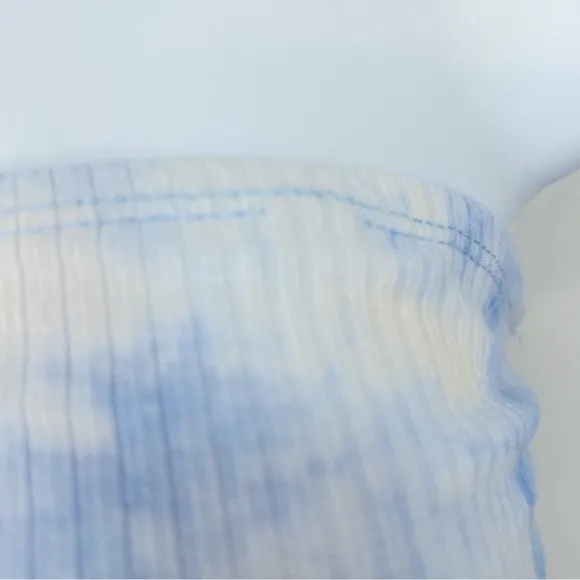 Princess Polly Strapless Blue‎ & White Tie Dye Top Size 6 - Image 9