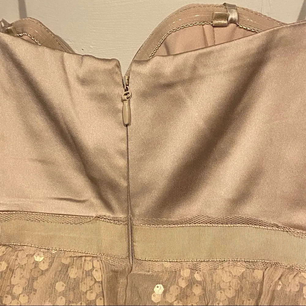 BCBG Maxazira Ava Cocktail Party Dress Champagne Sequin Tiered Size 0 - Image 12