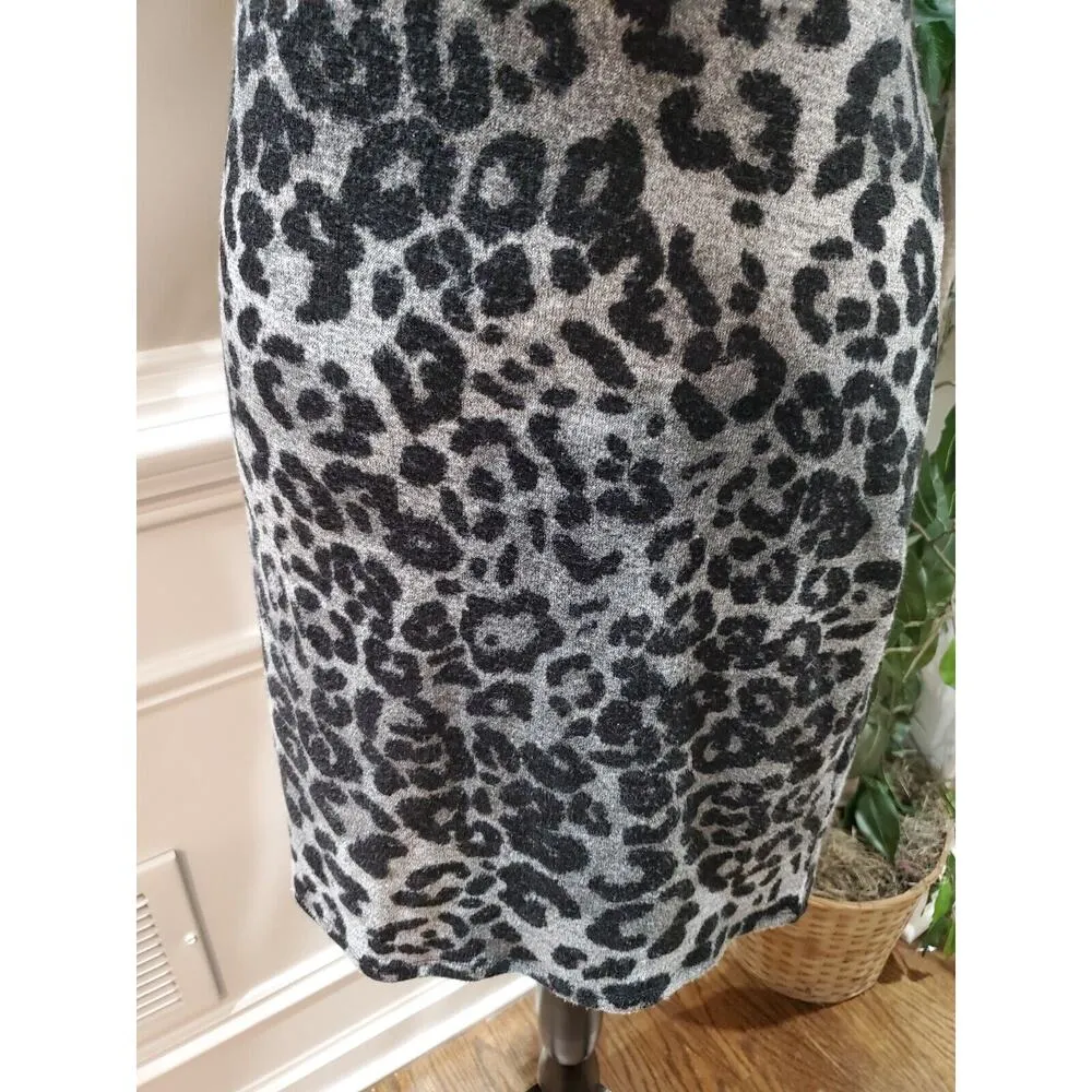 BCX Women Black & Gray Polyester Round Neck Half Sleeve Knee Length Dress Size S - Image 4