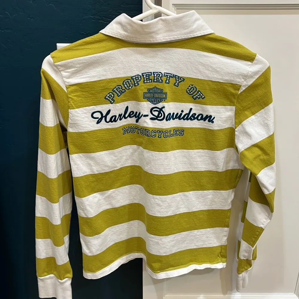 Harley Davidson rugby style long sleeve T shirt - Image 2