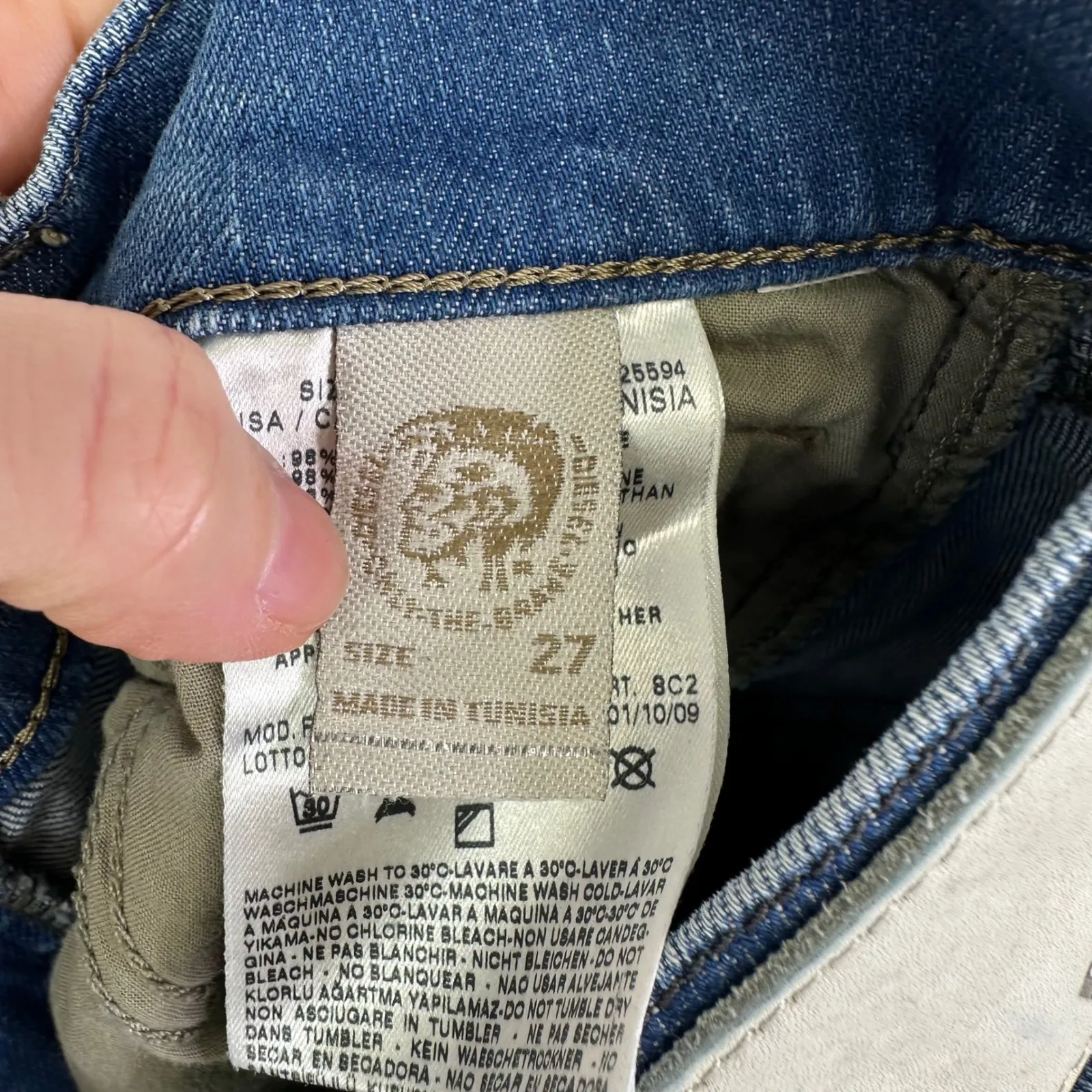 Diesel Ramys‎ Straight Leg Mid Rise Jeans Size 27 - Image 10