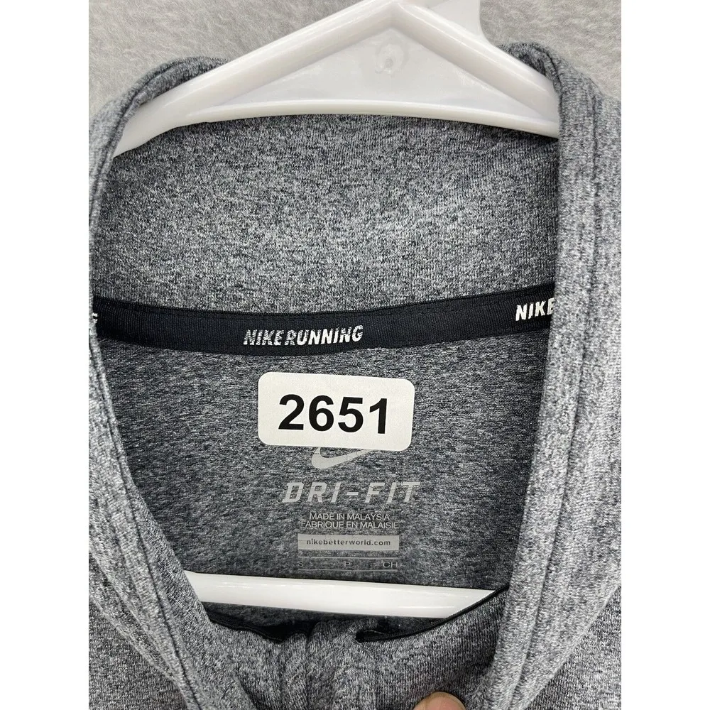 Nike Women's Athletic Shirt Long Sleeve Gray Thumb holes Size Small Mock Neck - Image 11