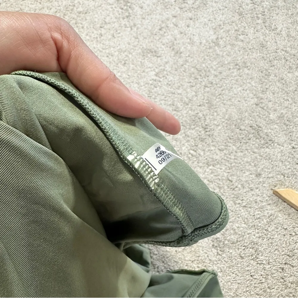 aerie Women’s Long Wrap Tie One Piece Full Coverage Swimsuit in Green L - Image 11