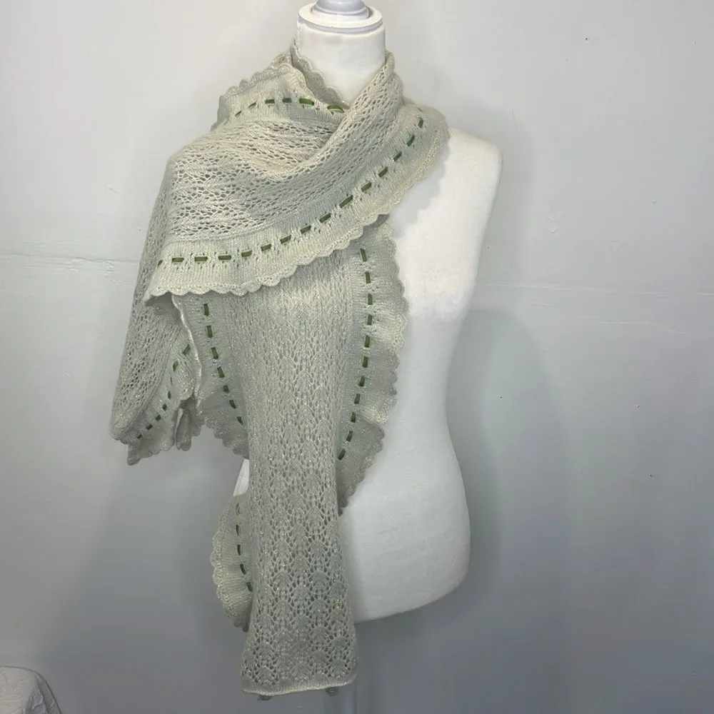 Anne Klein scarf Angora blend light green - Image 2