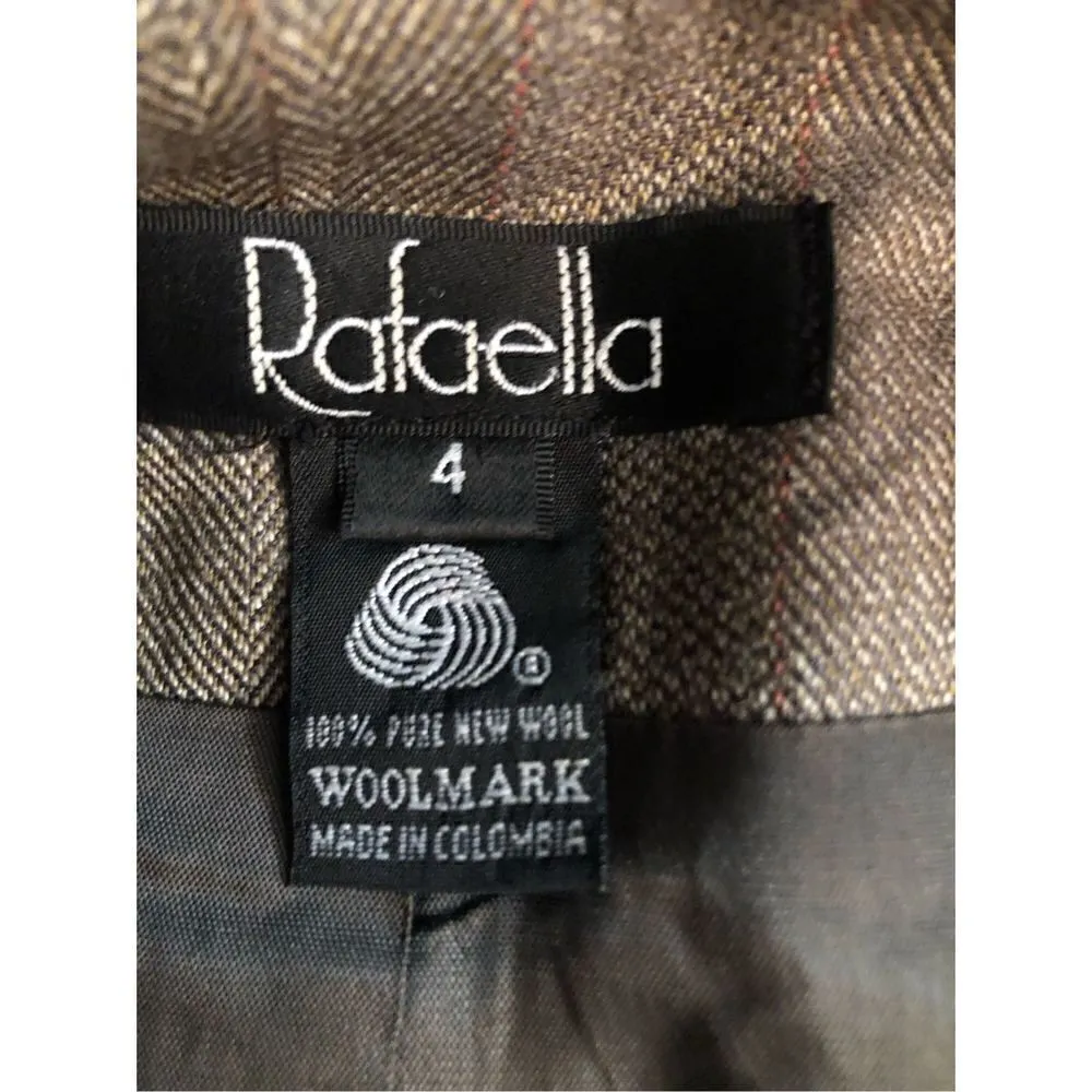 Rafaella pure wool sheath gray taupe front zip accent sheath career dress Size 4 - Image 11